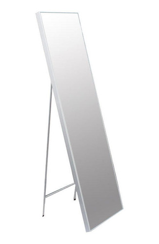 Espejo 30x150 Cm. Marco Aluminio Regulable Para Piso Blanco