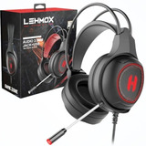 Fone De Ouvido Gamer Para Pc Hyper Headset Luz Led Microfone Cor Da Luz Vermelho Cor Preto