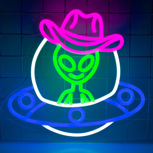 Augelre Letrero De Neon Con Sombrero De Vaquero, Letreros De