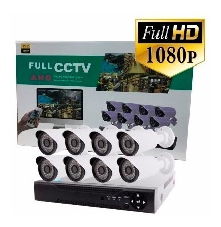 Kit Camaras Dvr Cctv 8ch Full Hd 1080p + Disco Duro 2tb