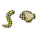 Juguete Catch Pez/serpiente Poliéster Bicolor Fancy Pets Color Verde