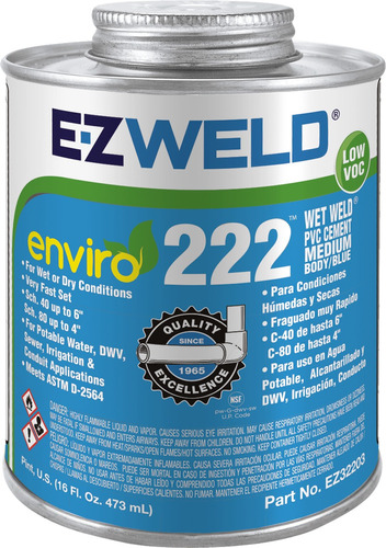 Ahdesivo Americano Pvc Ez Weld 222 Humedad , Tarro 237ml