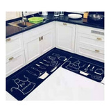 Set De 2 Alfombras Cocina Antideslizante