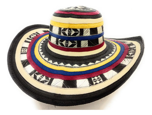 Sombrero Vueltiao Fino 19 Vueltas Colombiano Tricolor