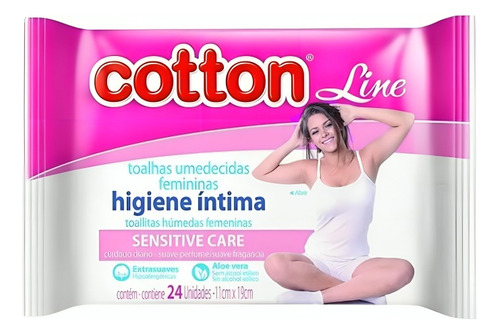 Toalha Lenço Umedecido Feminino Higiene Intima 24un Cotton