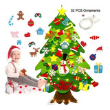 Árvore De Natal De Feltro Diy Decorações De Natal+corda Led