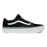 Zapatillas Vans Old Skool Negro Blanco Plataforma Original