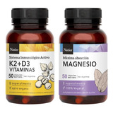 Kit Magnesio X 50 Cápsulas + Vitamina K2 + D3 Natier