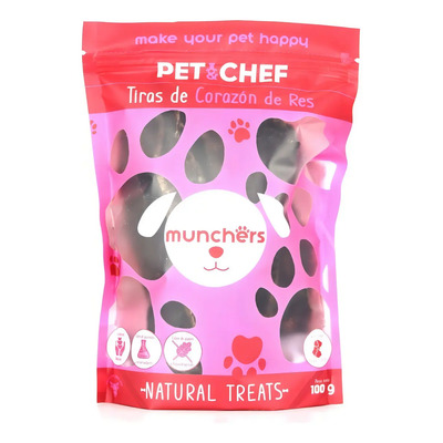 Premio 100% Natural Corazón De Res 100g Pet&chef Perro Gato | Meses sin interés