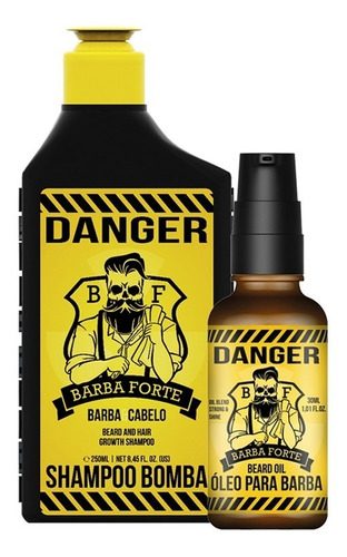 Combo Danger Shampoo + Óleo Aceite Barba Cabello Barba Forte