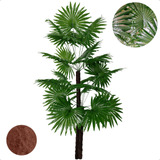 Planta Artificial Palmeira Leque Verde Sem Vaso De Decoração