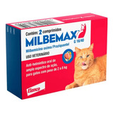 Milbemax Vermifugo Para Gatos 2 A 8 Kg 2 Comprimidos 16/40mg