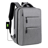 Mochila Phull Porta Notebook Travel Urbana Con Puerto Usb Correa Para El Carry-on, Super Comoda - Color Gris