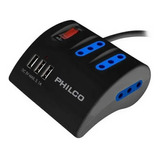 Extensión Alargador Escritorio De 3 Ac/usb 3.1 Philco 2043n