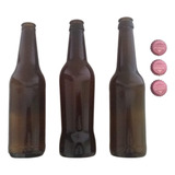 Envase Botella Cerveza Vidrio Ambar 330cc C/ Tapa X24 Unid