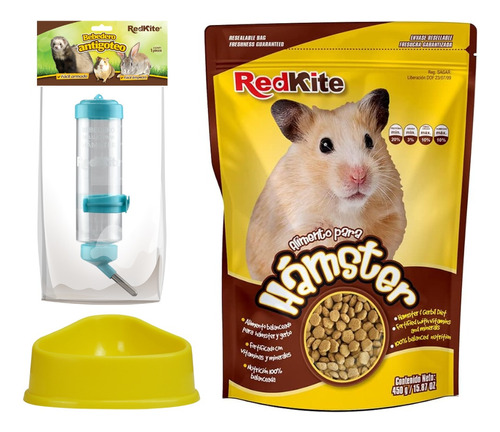 Alimento Para Hamster Redkite, Bebedero, Plato Roedores 