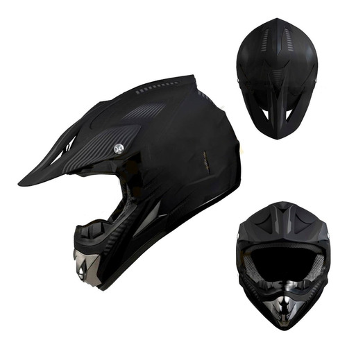 Casco Motocross Enduro Iron Racing Ir-850 Negro Mate Rs Ns