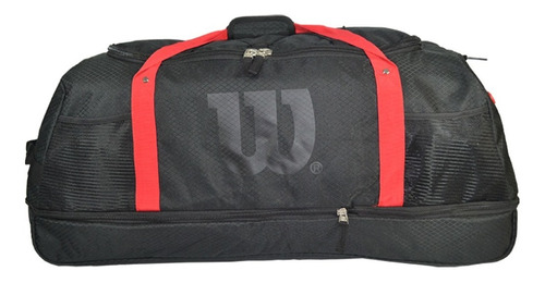 Bolso Con Ruedas Wilson Amplio Plegable Viajes Color Negro/rojo