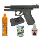 Pistola Airsoft Gás Gbb Glock R18 Blowback 6mm + Kit