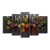 Cuadro Decorativo Especias Cucharas Art Cocina Comedor Mx721