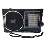 Bocina Portatil Panel Solar Radio Am Fm Con Linterna - T2123 Color Negro