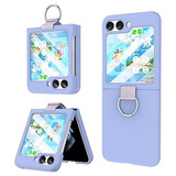 Funda Para Samsung Z Flip 5 Con Anillo Violeta