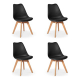 Conjunto 04 Cadeiras Eames Wood Leda Design