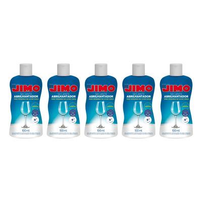 Kit 5 Jimo Secante Abrilhantador Para Lava Louça 100ml | Frete grátis