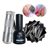 Kit Soft Gel X240 Tips Kapping Mini Linterna Uv Led Manicura