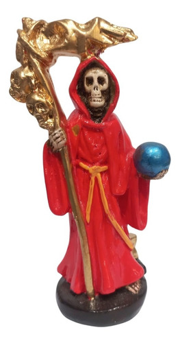 Mini Figura De La Santa Muerte 12 Cm Color Roja