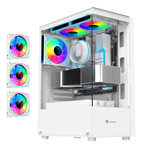 Gabinete Atx Pc Gamer Com 3 Fans Rgb Inclusas Micro  Atx