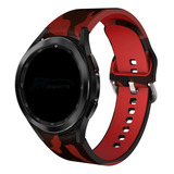 Pulseira Militar Camuflada Para Samsung Galaxy Watch 5 44mm Cor Vermelho