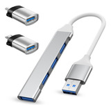 Hub Usb3.0 Adaptador Laptop 4 Puertos Delgado Divisor 5 Gbps