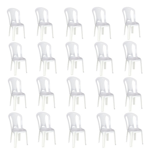 Combo 20 Cadeiras De Plástico S/braço Búzios Tramontina
