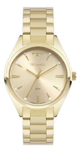 Relógio Dourado Feminino Technos Boutique Slim 2036mqs/1x