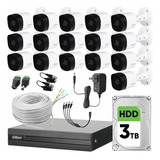 Dahua Kit Cctv 16 Cámaras 5 Mp Metal Hdd 3 Tb + Cable Utp Color Blanco