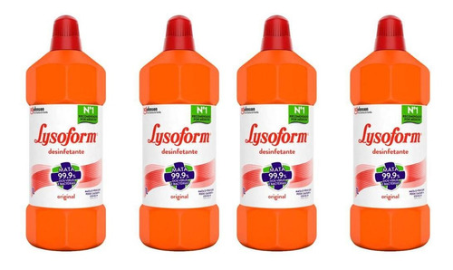 Kit4 Desinfetante Bruto Lysoform Uso Geral 1l