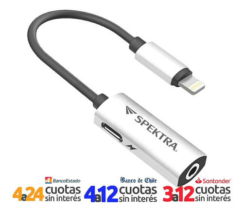 Adaptador Lightning A Jack 3.5mm Audifono Spektra