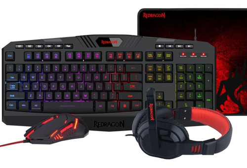 Kit Gamer Teclado Mouse Auriculares Redragon Pc