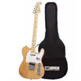 Guitarra Elétrica Telecaster Sx Ash Series Natural Com Capa