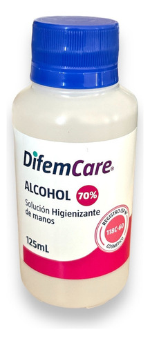 Alcohol 70% Solución Higienizante De Manos 125 Ml Difemcare