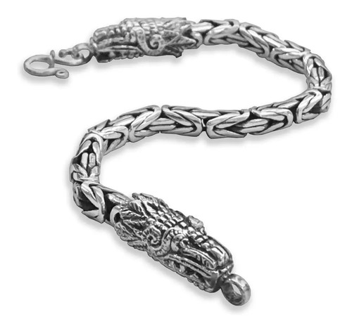 Pulso Quetzalcóatl Tejido Tipo Bali De Plata .925
