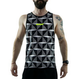 Camiseta Rinat Fitness Geo Print Adulto Negro/gris