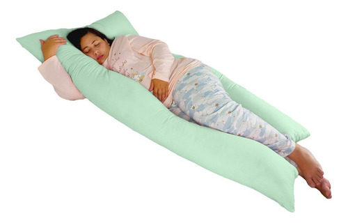 Travesseiro Gigante 170x80cm Unissex Antialérgico Corporal Cor Verde-claro