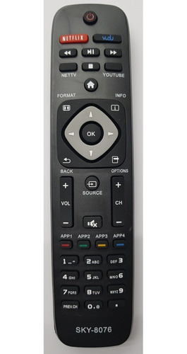Controle Para Tv Compativel Com Philips Netflix Smart 8076