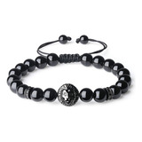 Coai Lion Jewelry Pulsera De Turmalina Negra Con Cuentas De 