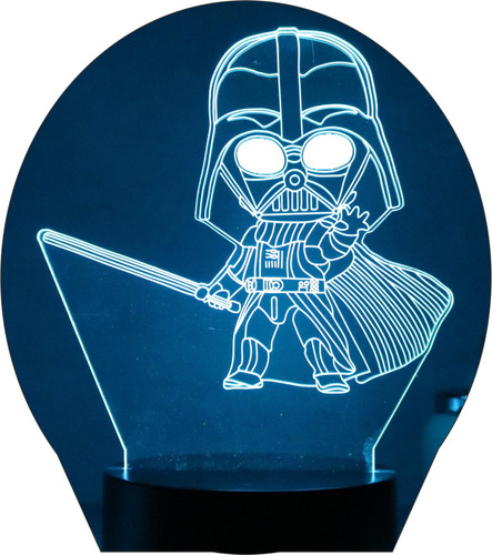 Luminária De Mesa Led 3d | Mini Darth Vader | Abajur 7 Cores
