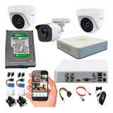 Camaras De Seguridad Hilook Dvr 4c + 3 Cam  + Disco 500g