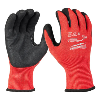Guantes Anticorte Nvl 3 De Nitrilo Talla M 48738631 Milwauke Color Rojo | Envío gratis