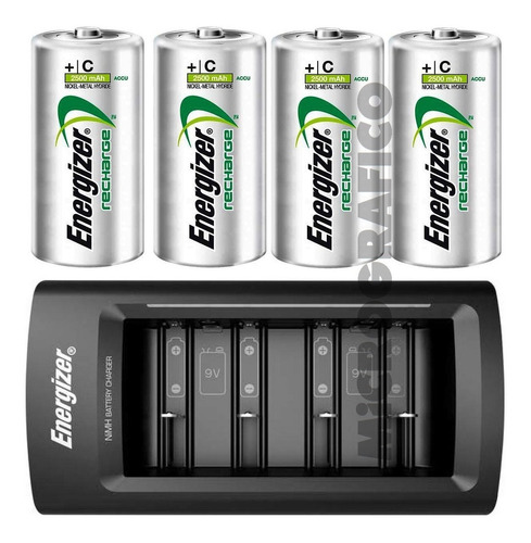 Pack Energizer Cargador Universal + 4 Pilas C 2500mah